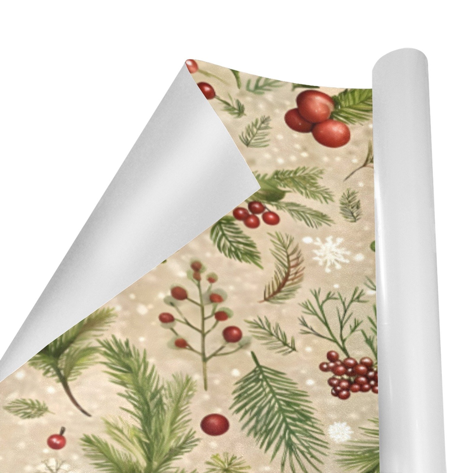 Christmas Wrapping Paper | Holiday Gift Wrap | Cranberry 58" x 23" (1–5 Rolls) - Image 2