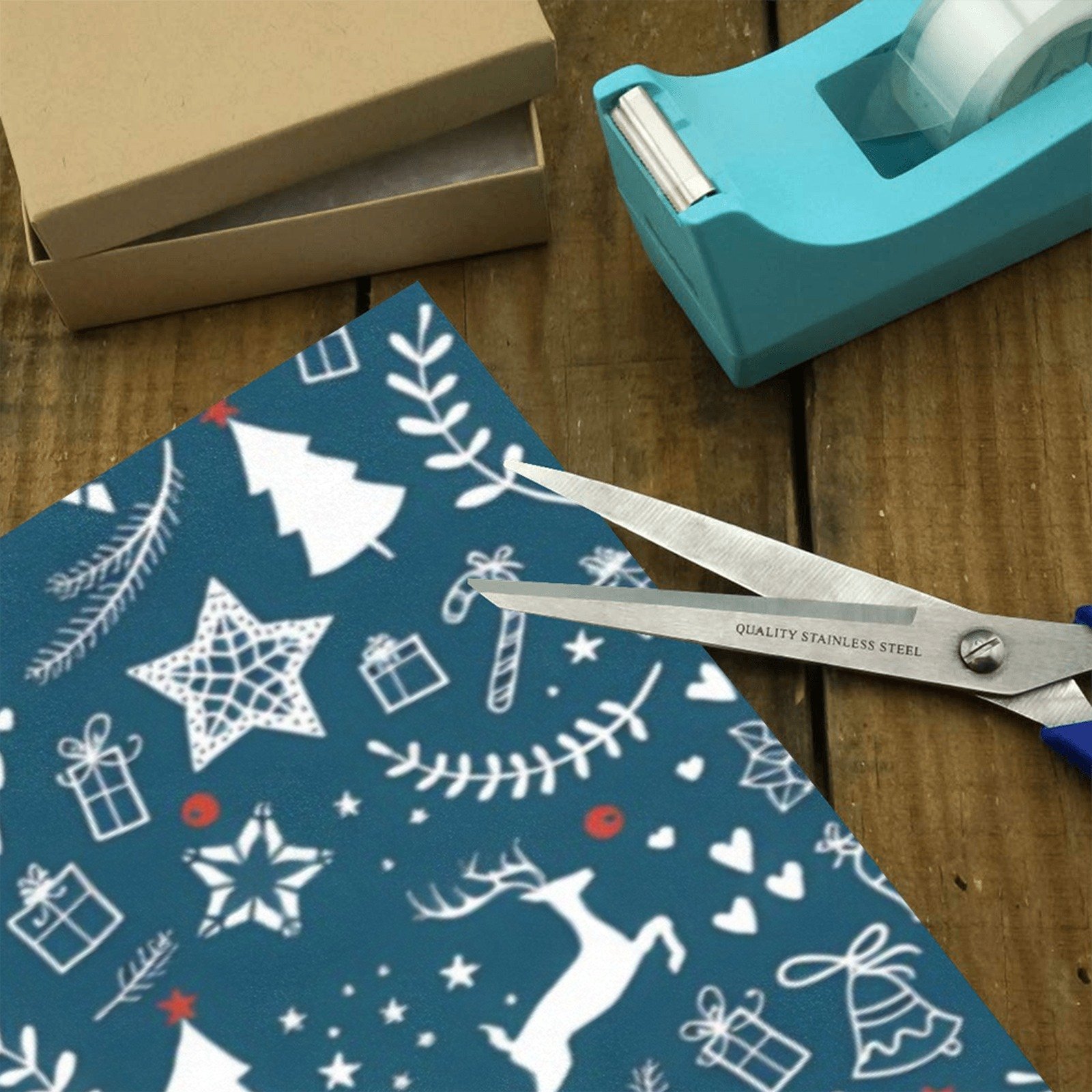 Christmas Wrapping Paper | Holiday Gift Wrap | Red Deer 58" x 23" (1–5 Rolls) - Image 3