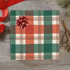 Christmas Wrapping Paper | Holiday Gift Wrap | Santa Plaid 58" x 23" (1–5 Rolls)