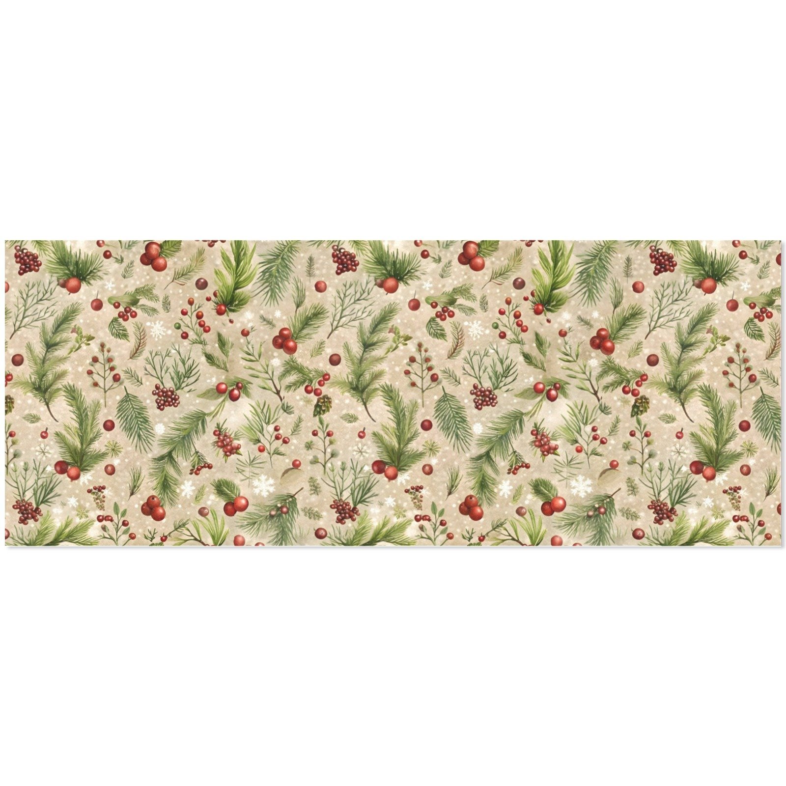 Christmas Wrapping Paper | Holiday Gift Wrap | Cranberry 58" x 23" (1–5 Rolls) - Image 4