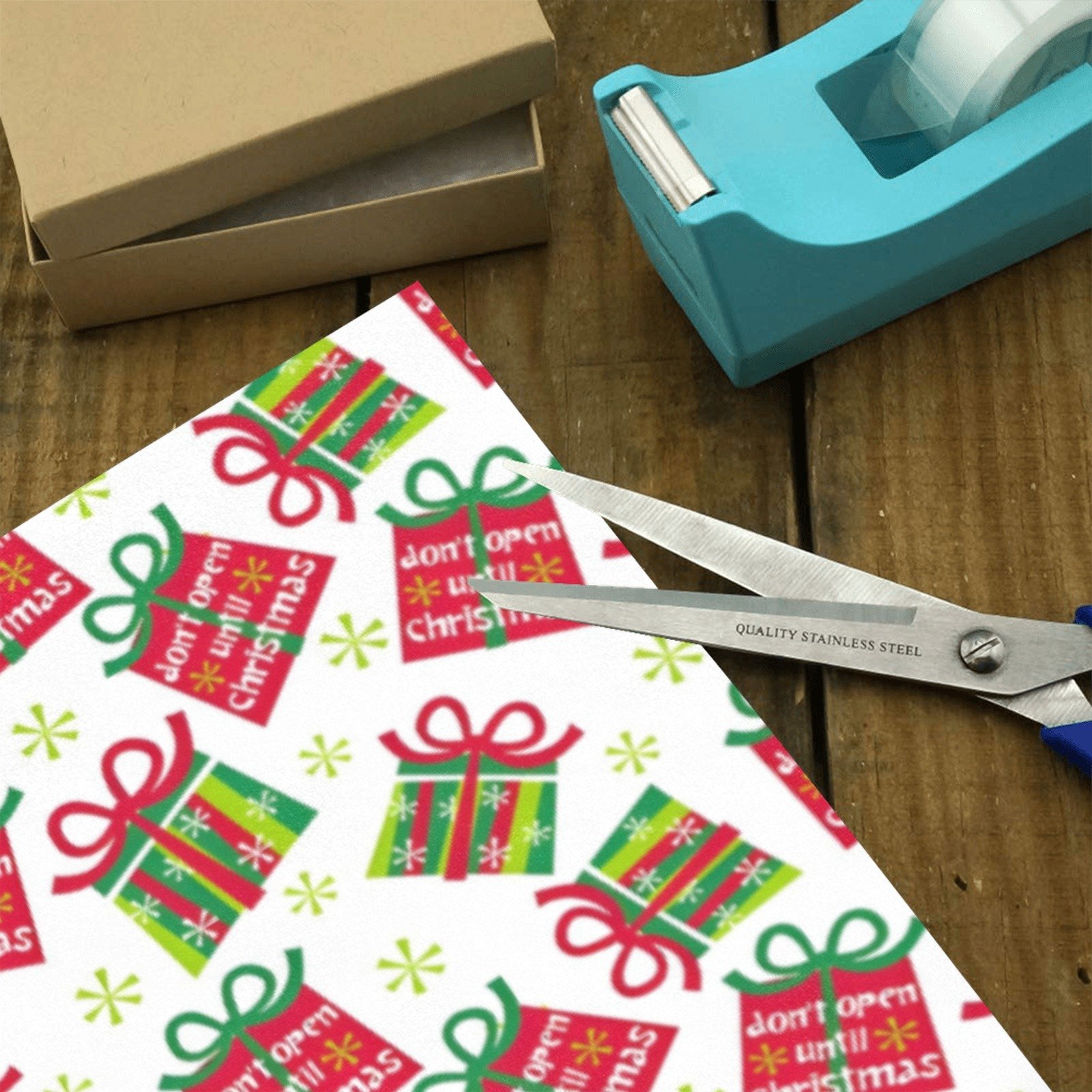 Christmas Wrapping Paper | Holiday Gift Wrap | Until Xmas 58" x 23" (1–5 Rolls) - Image 3