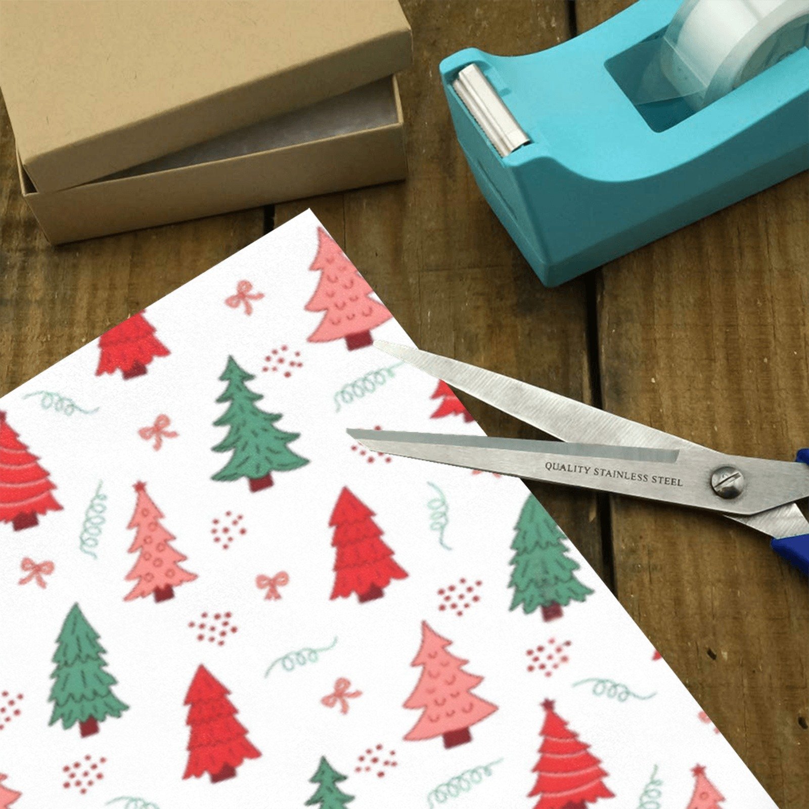 Christmas Wrapping Paper | Holiday Gift Wrap | Trees Bows 58" x 23" (1–5 Rolls) - Image 3