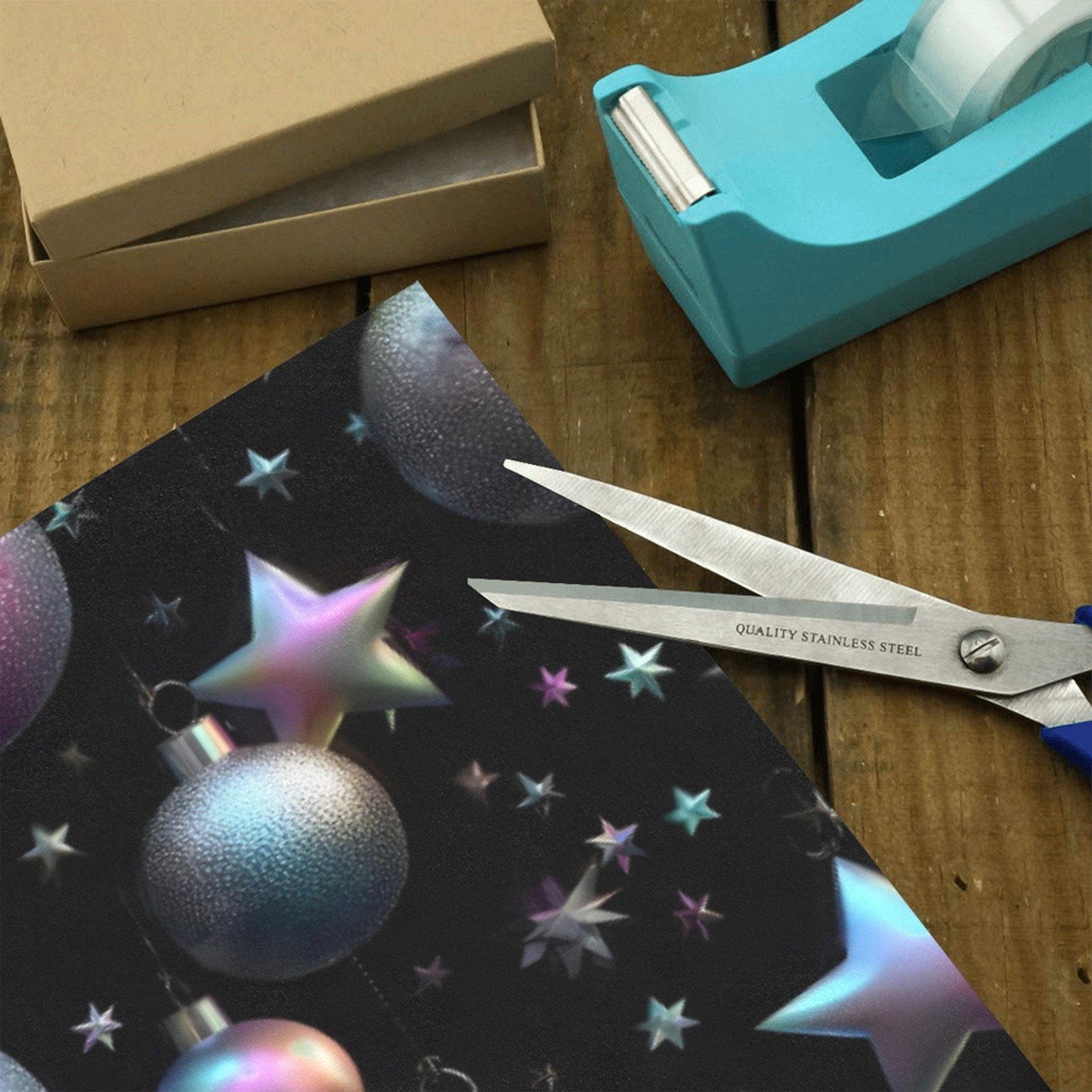 Christmas Wrapping Paper | Holiday Gift Wrap | Ornament Galaxy 58" x 23" (1–5 Rolls) - Image 3