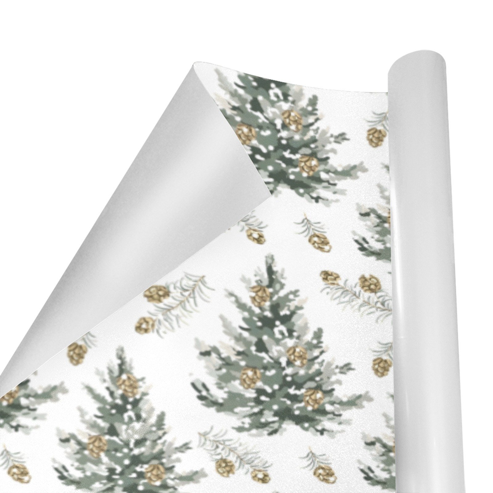 Christmas Wrapping Paper | Holiday Gift Wrap | Gold Pine 58" x 23" (1–5 Rolls) - Image 2