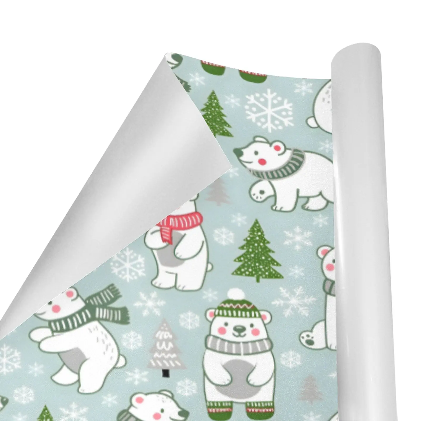 Christmas Wrapping Paper | Holiday Gift Wrap | Polar Friends 58" x 23" (1–5 Rolls) - Image 2