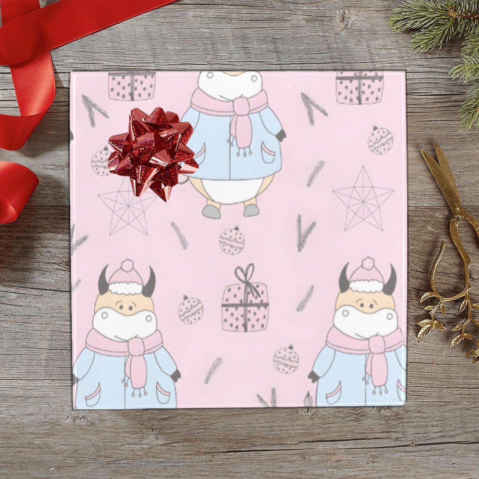 Wrapping
Paper Gift Wrap – Bull Pattern – 1, 2, 3, 4 or 5 Rolls