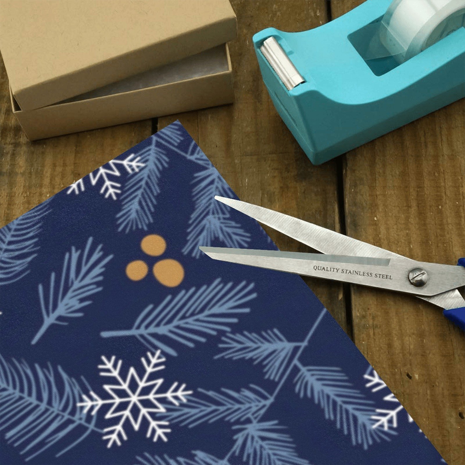 Christmas Wrapping Paper | Holiday Gift Wrap | Navy Pines 58" x 23" (1–5 Rolls) - Image 3