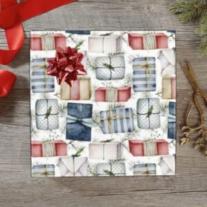 Christmas Wrapping Paper | Holiday Gift Wrap | Antique Gifts 58" x 23" (1–5 Rolls)