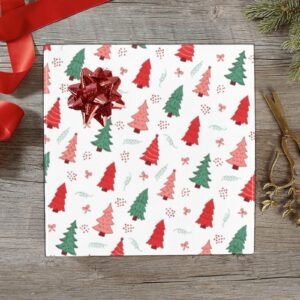 Christmas Wrapping Paper | Holiday Gift Wrap | Trees Bows 58" x 23" (1–5 Rolls)