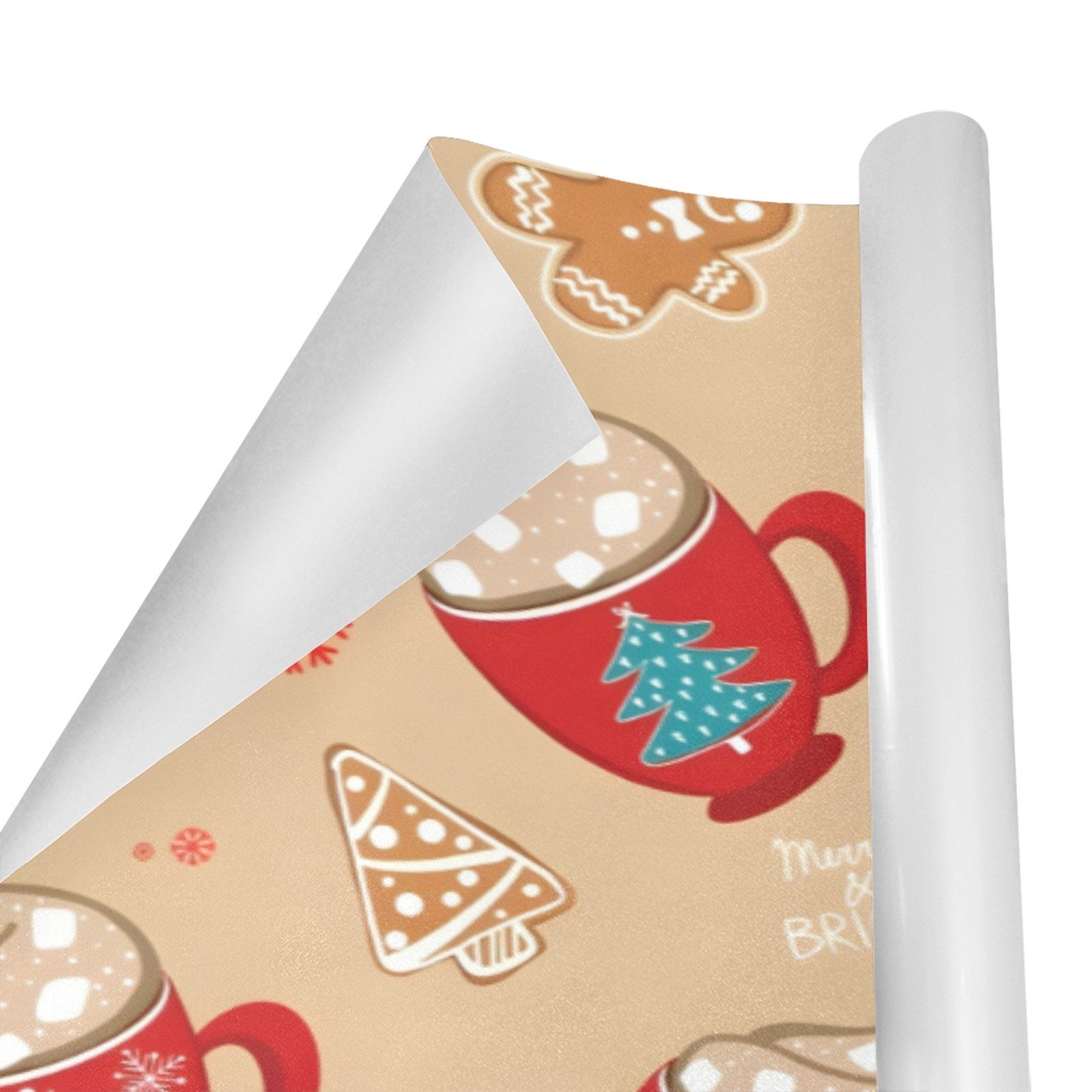 Christmas Wrapping Paper | Holiday Gift Wrap | Mocha 58" x 23" (1–5 Rolls) - Image 2