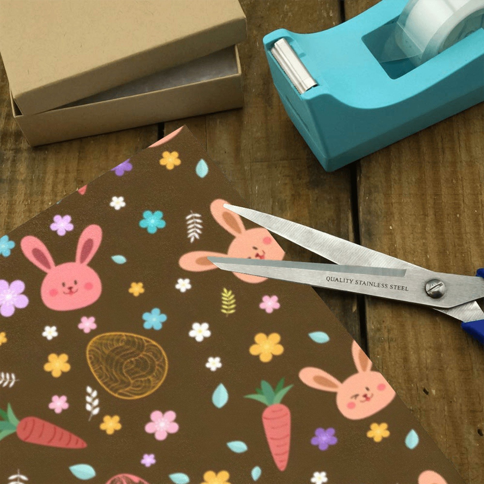 Christmas Wrapping Paper | Holiday Gift Wrap | Brown Easter Bunny – 1, 2, 3, 4 or 5 Rolls - Image 4