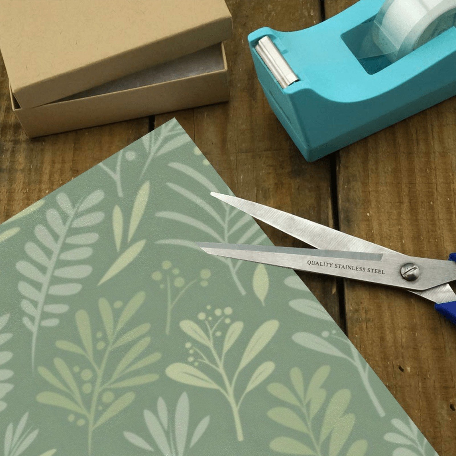 Christmas Wrapping Paper | Holiday Gift Wrap | Green Wheat 58" x 23" (1–5 Rolls) - Image 3