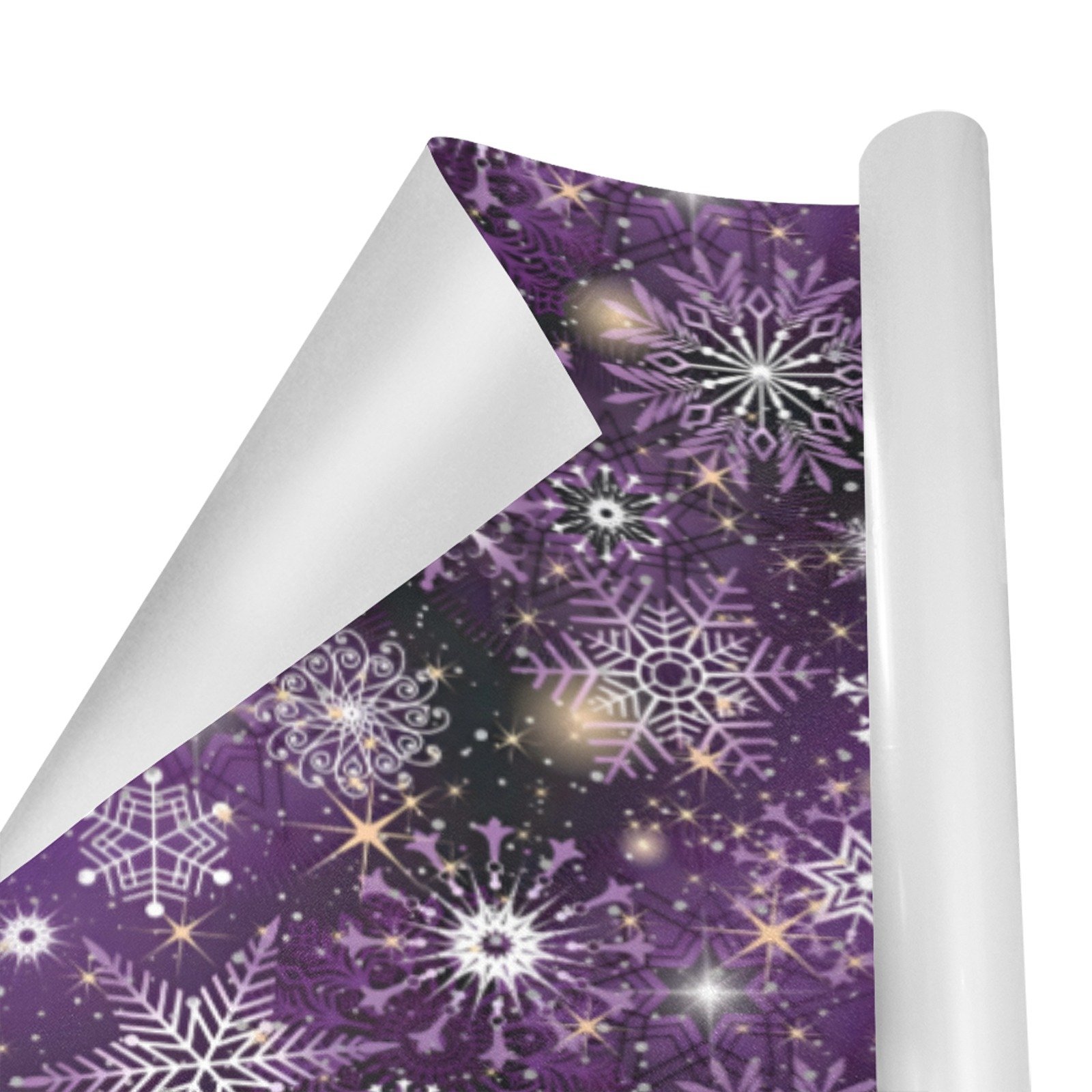 Christmas Wrapping Paper | Holiday Gift Wrap | Purple Snow 58" x 23" (1–5 Rolls) - Image 2