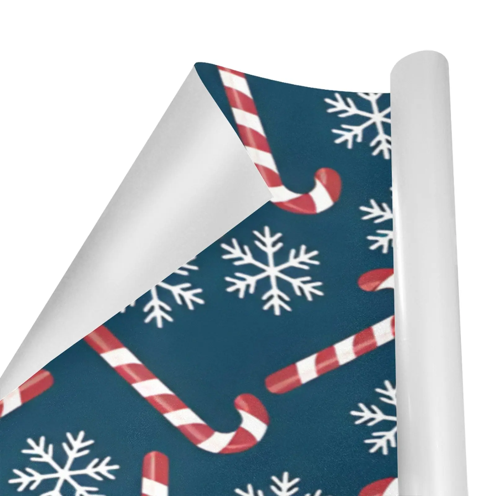 Wrapping
  Paper Gift Wrap – Blue Canes and Flakes – 1, 2, 3, 4 or 5 Rolls - Image 2