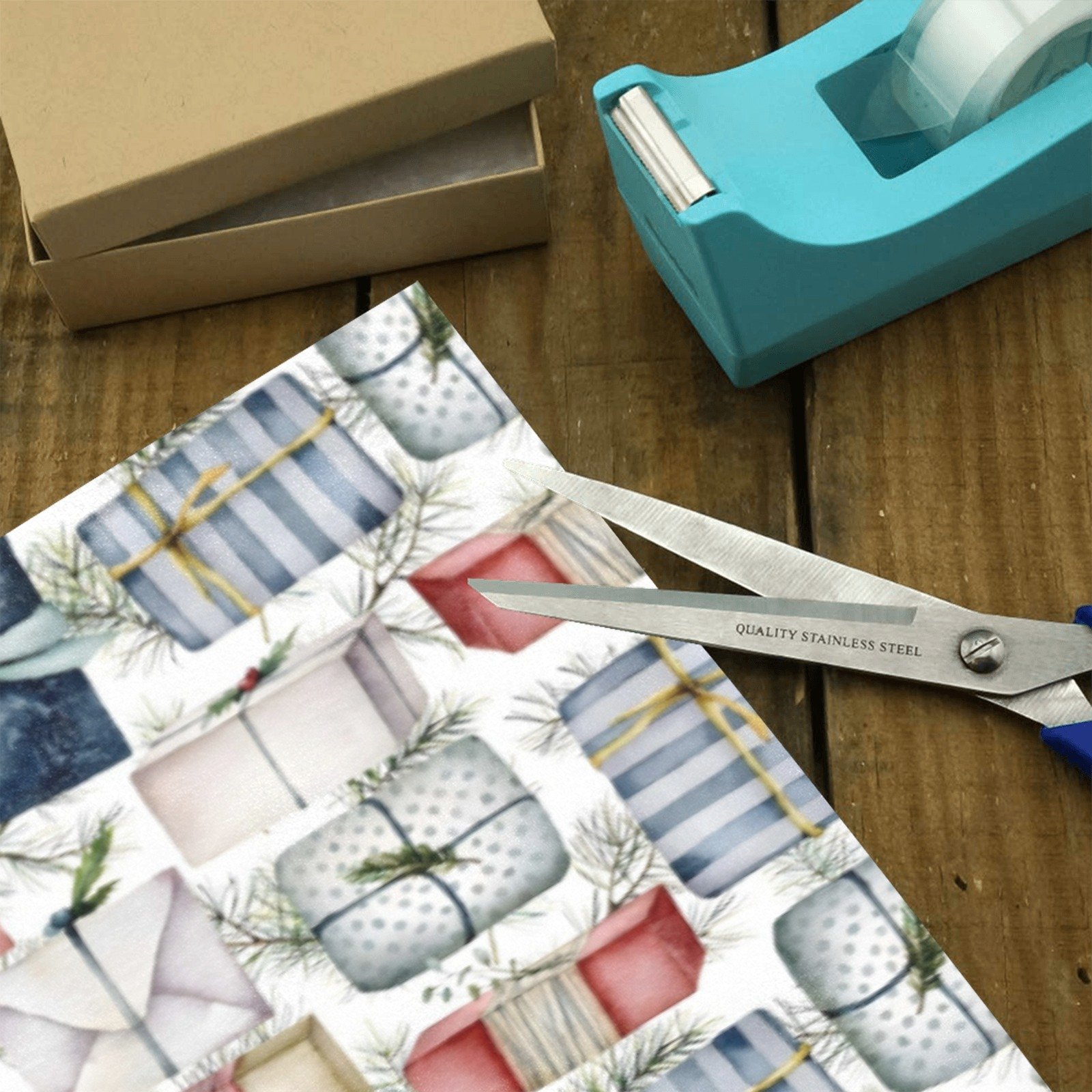 Christmas Wrapping Paper | Holiday Gift Wrap | Antique Gifts 58" x 23" (1–5 Rolls) - Image 3