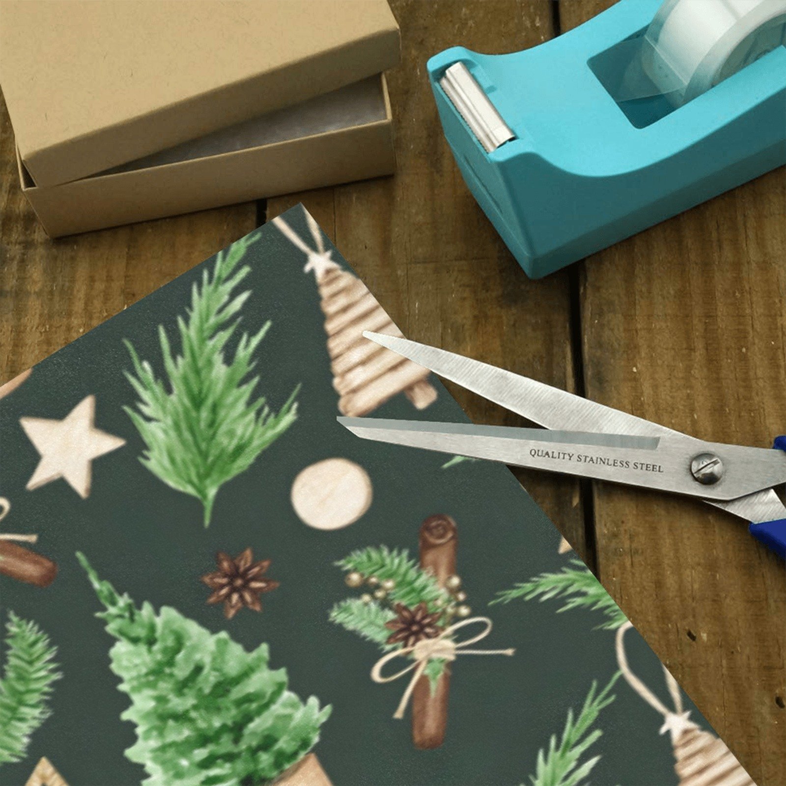 Christmas Wrapping Paper | Holiday Gift Wrap | Cinnamon 58" x 23" (1–5 Rolls) - Image 3