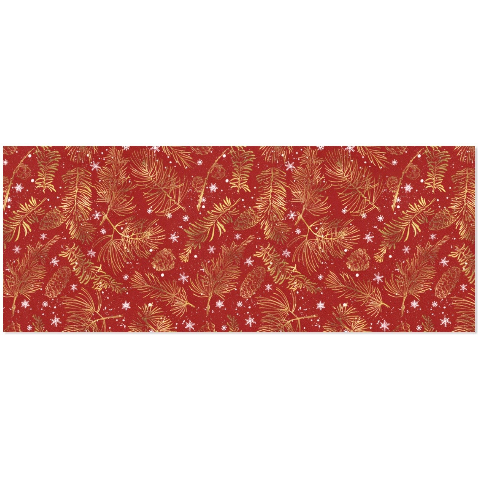 Christmas Wrapping Paper | Holiday Gift Wrap | Gold Pine Feathers 58" x 23" (1–5 Rolls) - Image 4