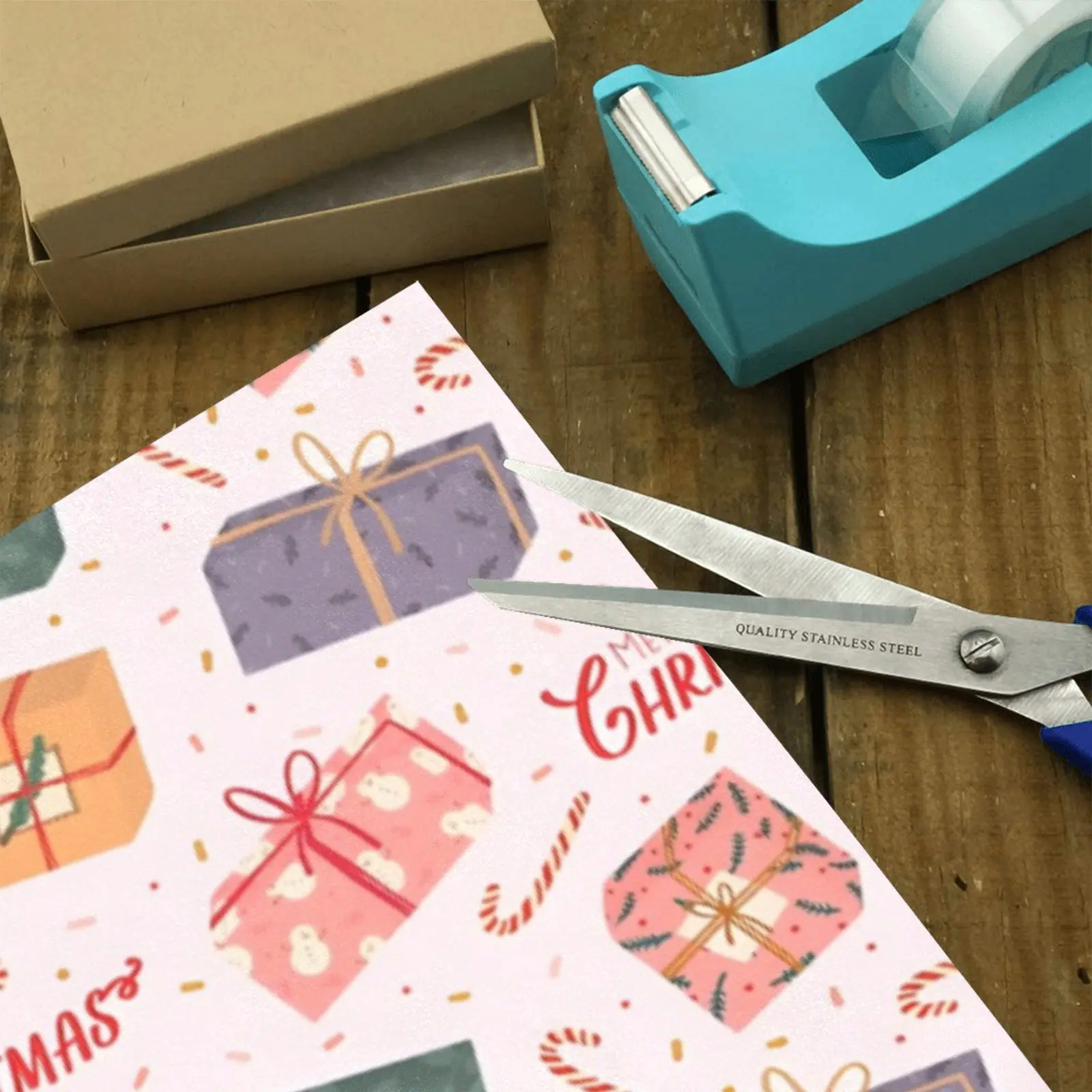 Christmas Wrapping Paper | Holiday Gift Wrap | Merry Gifts 58" x 23" (1–5 Rolls) - Image 3