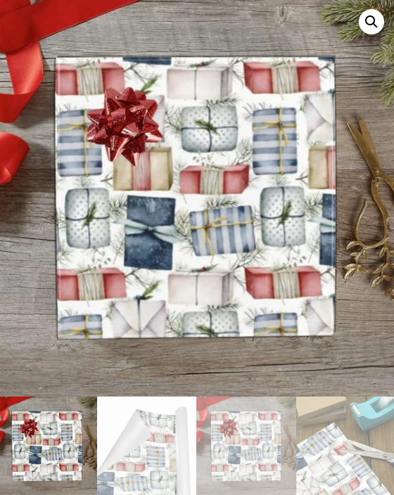 Christmas Wrapping Paper | Holiday Gift Wrap | Antique Gifts 58" x 23" (1–5 Rolls) - Image 5