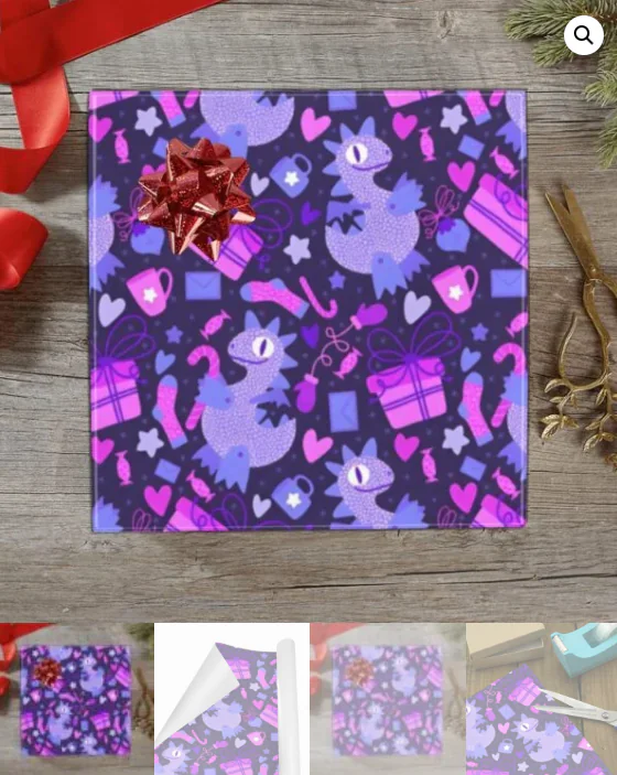 Christmas Wrapping Paper | Holiday Gift Wrap | Dino 58" x 23" (1–5 Rolls) - Image 5
