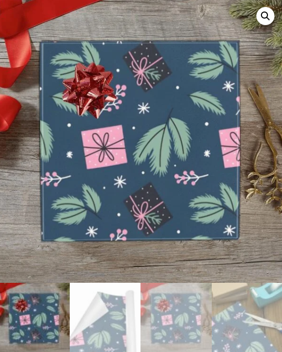 Christmas Wrapping Paper | Holiday Gift Wrap | Pink Gifts 58" x 23" (1–5 Rolls) - Image 5