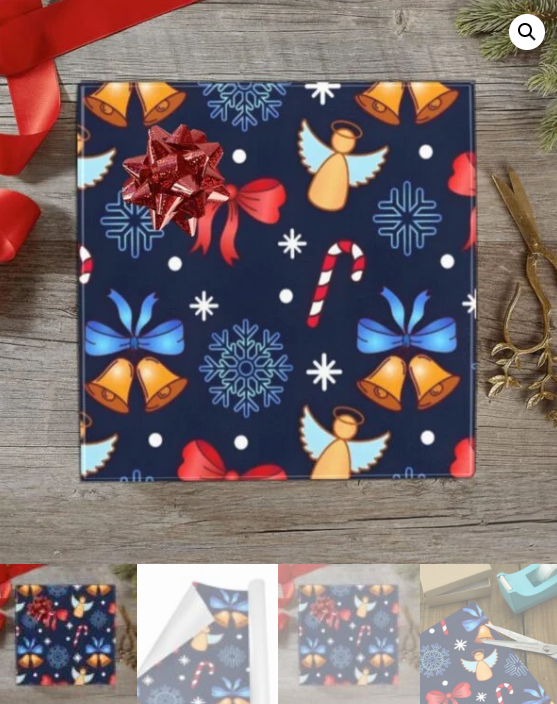 Christmas Wrapping Paper | Holiday Gift Wrap | Ribbon Angel 58" x 23" (1–5 Rolls) - Image 5