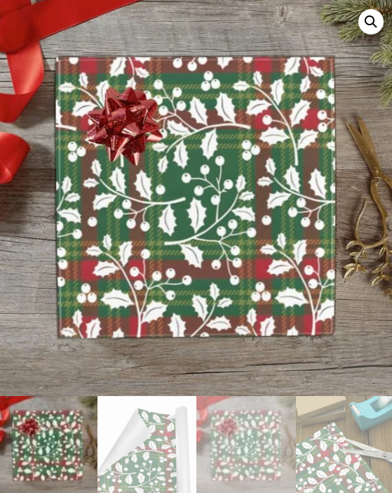 Christmas Wrapping Paper | Holiday Gift Wrap | Buffalo Holly 58" x 23" (1–5 Rolls) - Image 5
