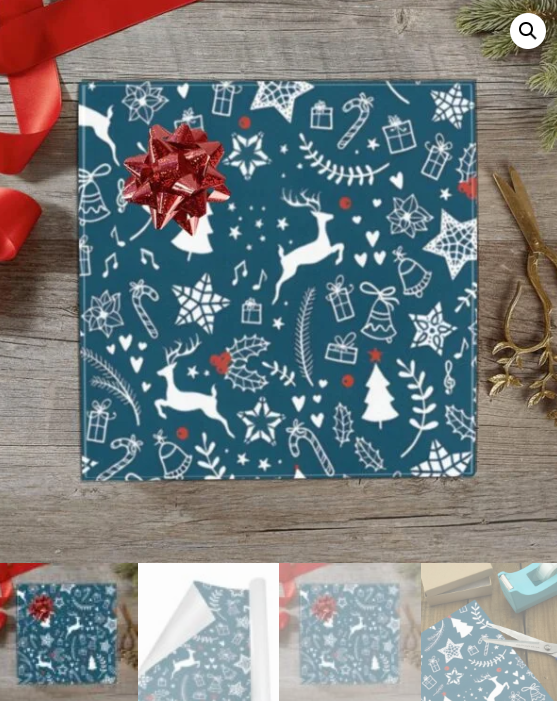 Christmas Wrapping Paper | Holiday Gift Wrap | Red Deer 58" x 23" (1–5 Rolls) - Image 5