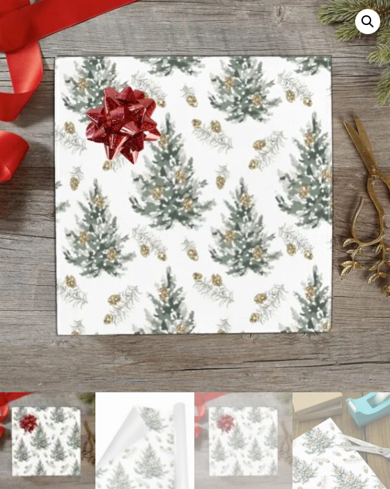 Christmas Wrapping Paper | Holiday Gift Wrap | Gold Pine 58" x 23" (1–5 Rolls) - Image 5