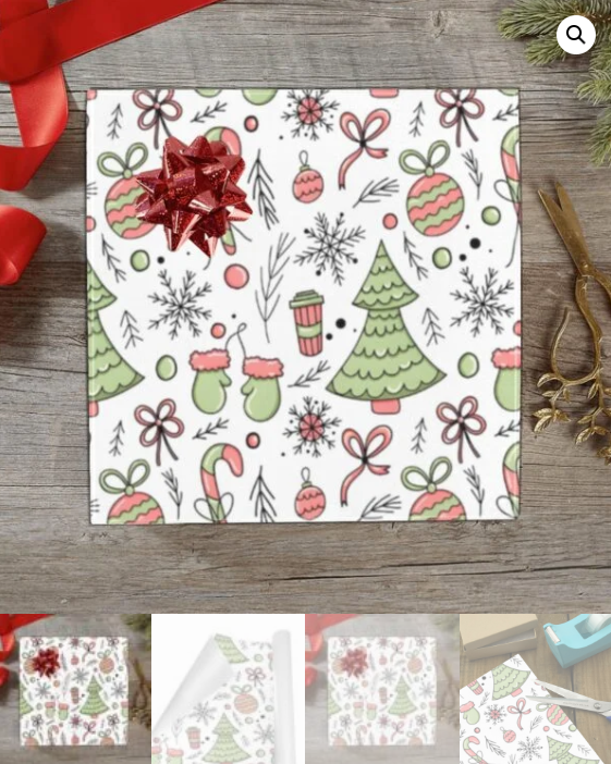 Christmas Wrapping Paper | Holiday Gift Wrap | Latte Forest 58" x 23" (1–5 Rolls) - Image 5